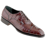 Caporicci Genuine Alligator Cap Toe Shoes Cognac