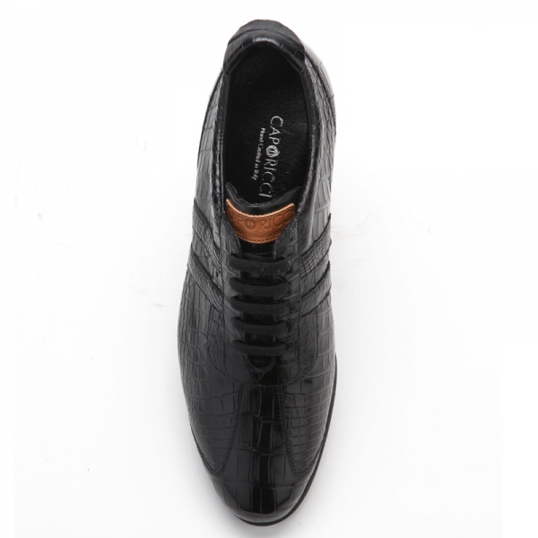 Caporicci All-Over Alligator Sneakers Black