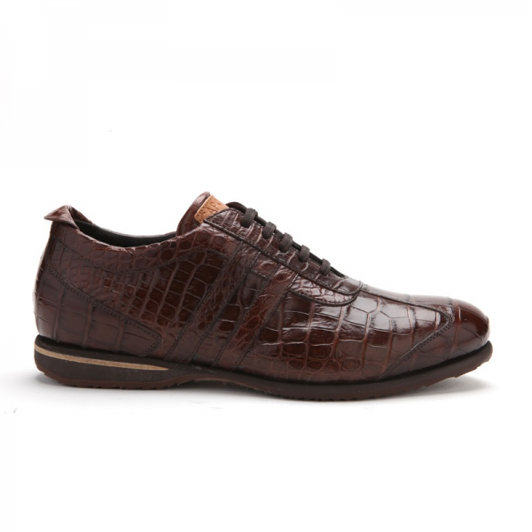 Caporicci All-Over Alligator Sneakers Brown