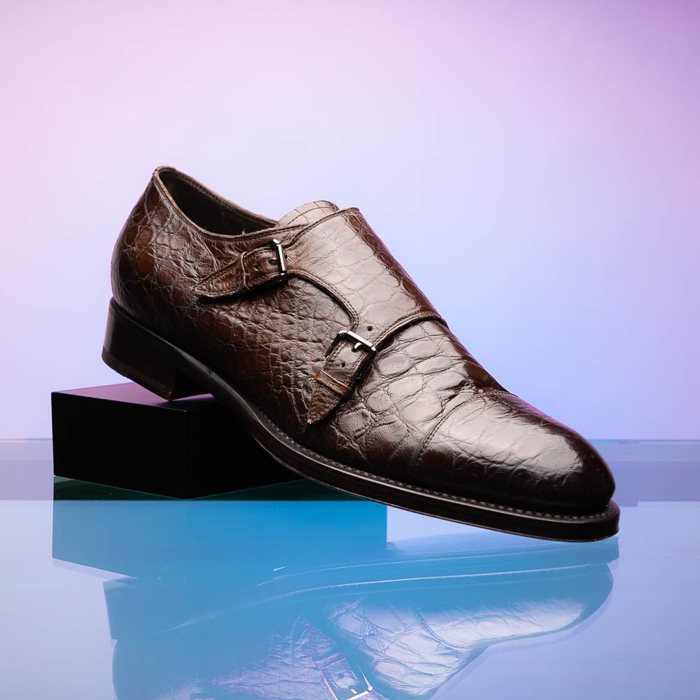 Caporicci 5951 Alligator Monk Brown Size 9