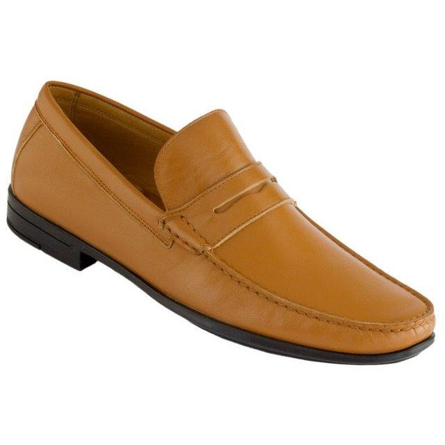 Caporicci Calfskin Leather Penny Loafers Tan