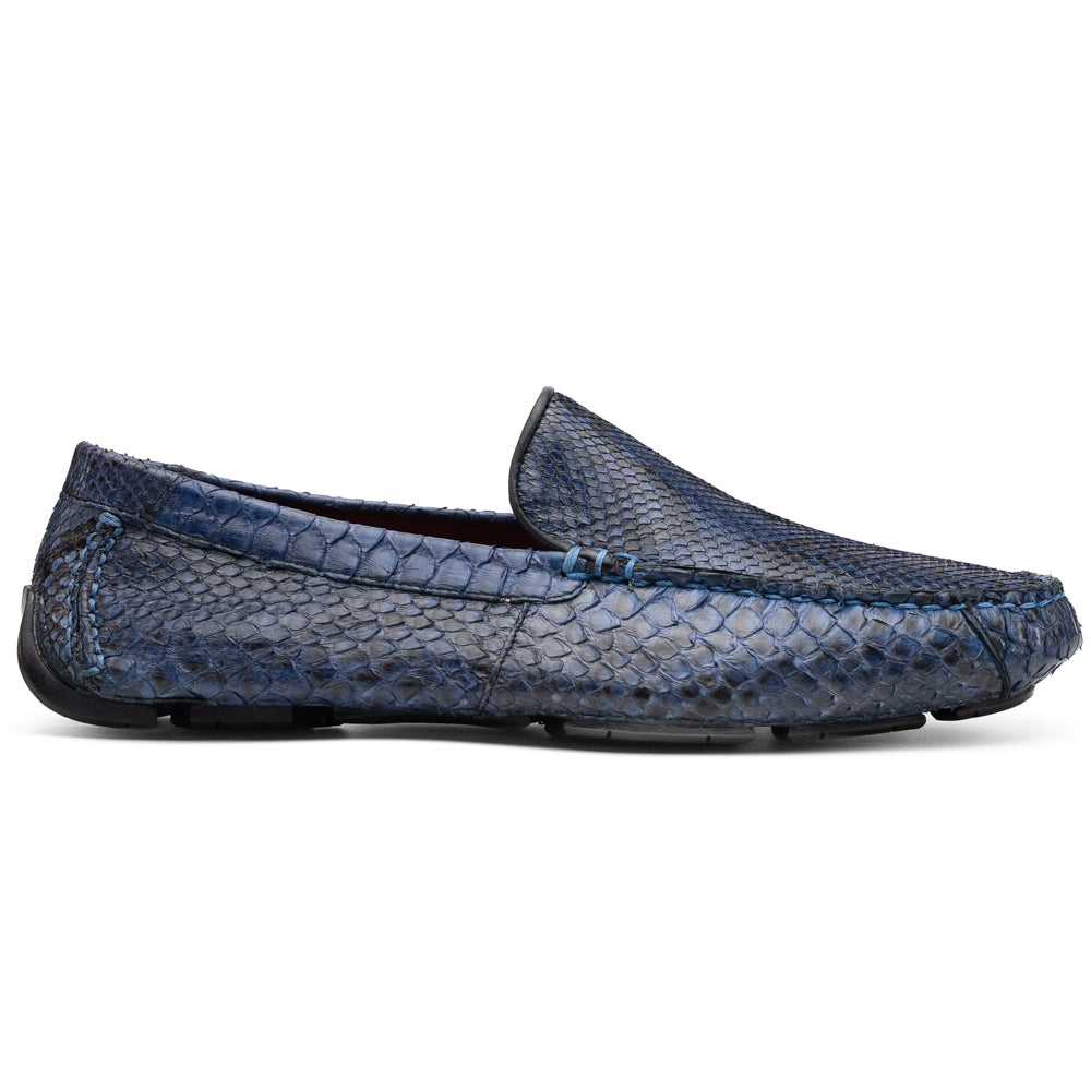 Marco Di Milano Capri Python Driving Shoes Blue Jeans