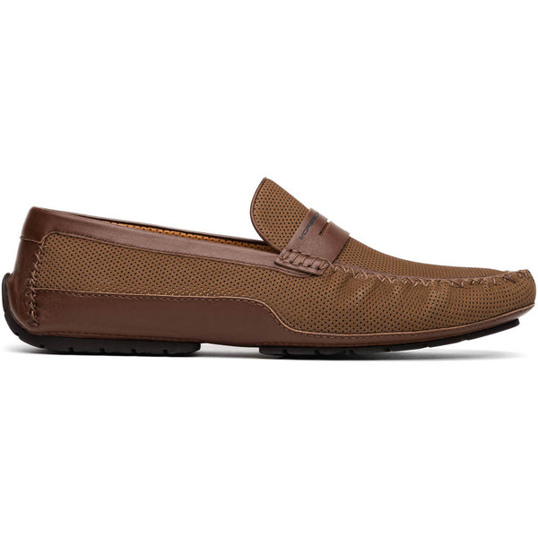 Moreschi Bahama Slip-on Driver Brown‎ Size 9 USA Moreschi Bahamas Perforated Nubuck Driving Loafers Brown  main image 4