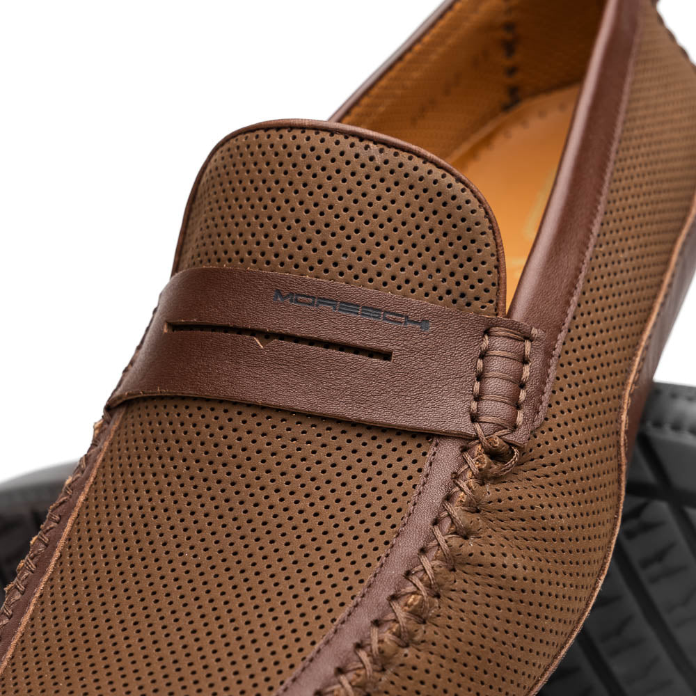 Moreschi Caracas Slip-on Driver Brown | MensDesignerShoe.com