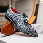 Marco Di Milano Caribe Caiman Crocodile Derby Dark Grey