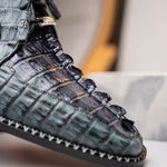 Marco Di Milano Caribe Caiman Crocodile Derby Dark Grey
