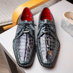 Marco Di Milano Caribe Caiman Crocodile Derby Dark Grey