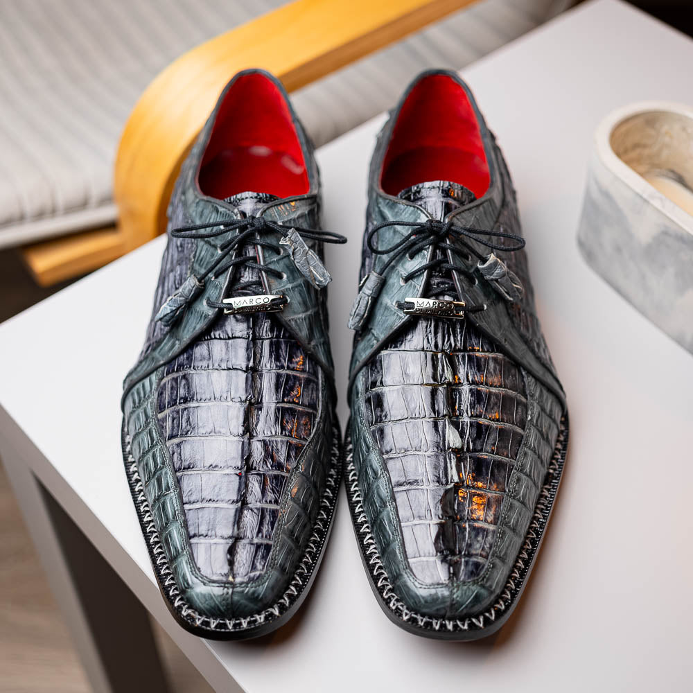 Marco Di Milano Caribe Caiman Crocodile Derby Dark Grey