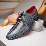 Marco Di Milano Caribe Caiman Crocodile Derby Dark Grey