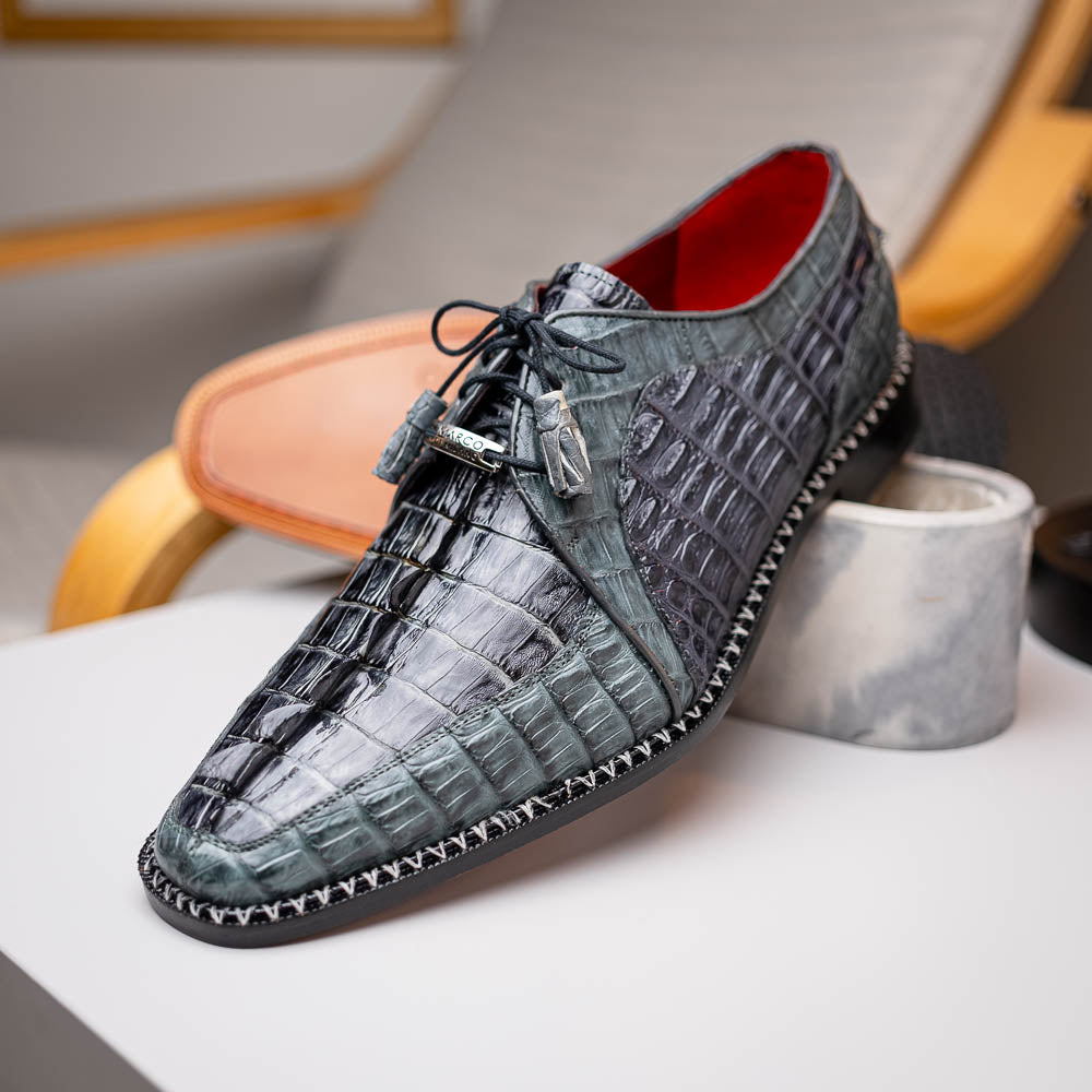Marco Di Milano Caribe Caiman Crocodile Derby Dark Grey