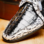 Marco Di Milano Caribe Caiman Crocodile Derby Black / Newspaper