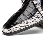 Marco Di Milano Caribe Caiman Crocodile Derby Black / Newspaper