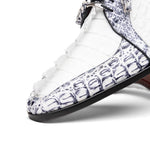 Marco Di Milano Caribe Caiman Crocodile Derby White / Newspaper