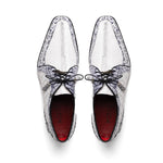 Marco Di Milano Caribe Caiman Crocodile Derby White / Newspaper