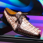 Marco Di Milano Caribe Caiman Crocodile Derby Rustic White / Brown