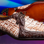 Marco Di Milano Caribe Caiman Crocodile Derby Rustic White / Brown