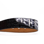 Marco Di Milano Caribe Caiman Crocodile Belt Newspaper / Black