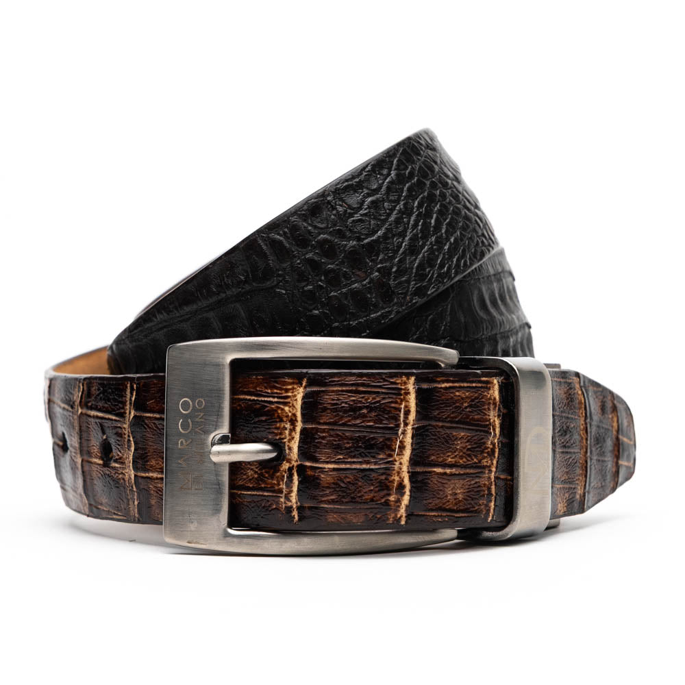 Marco Di Milano Caribe Caiman Crocodile Belt Orix / Brown