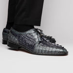 Marco Di Milano Caribe Caiman Crocodile Derby Dark Grey