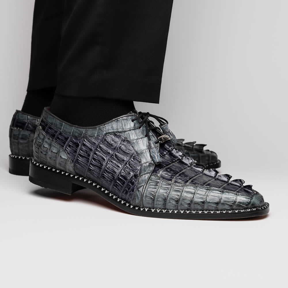 Marco Di Milano Caribe Caiman Crocodile Derby Dark Grey