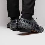 Marco Di Milano Caribe Caiman Crocodile Derby Dark Grey