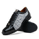 Marco Di Milano Cairo Alligator Sneakers Black / Newspaper