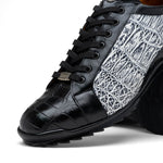 Marco Di Milano Cairo Alligator Sneakers Black / Newspaper