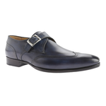 Carlos Santos 7991 Paz Monk Strap Wingtip Shoes Blue