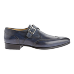 Carlos Santos 7991 Paz Monk Strap Wingtip Shoes Blue