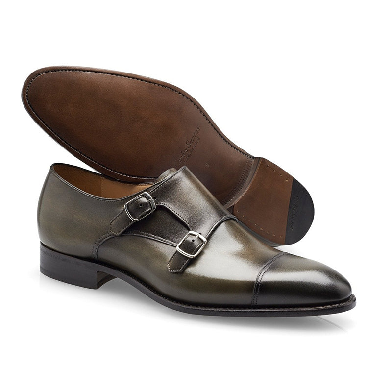 Carlos Santos Andrew 6942 Double Monk Strap Shoes Bosco