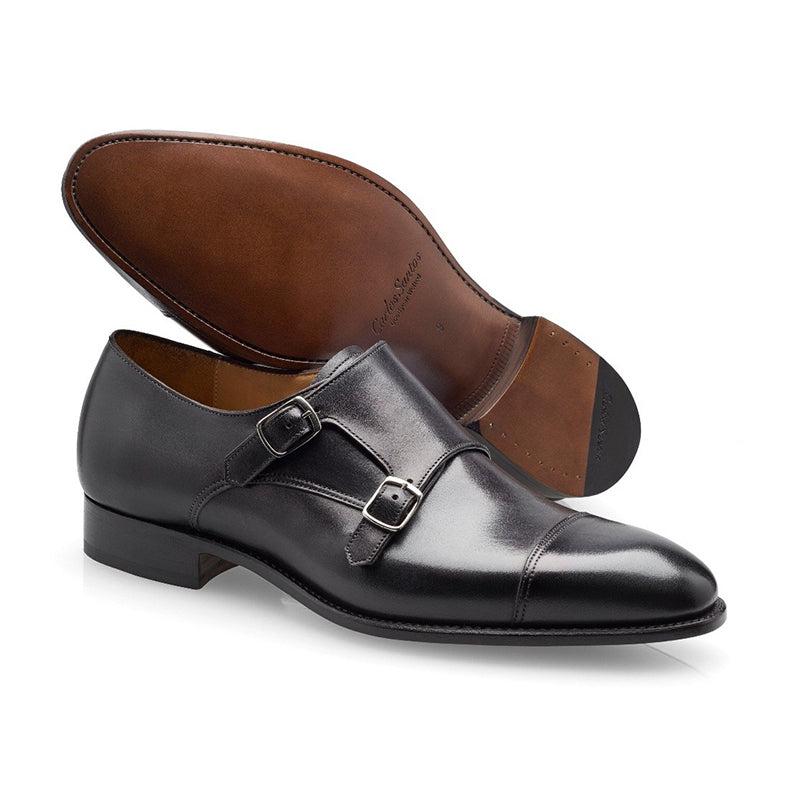 Carlos Santos Andrew 6942 Double Monk Strap Shoes Noir Shadow