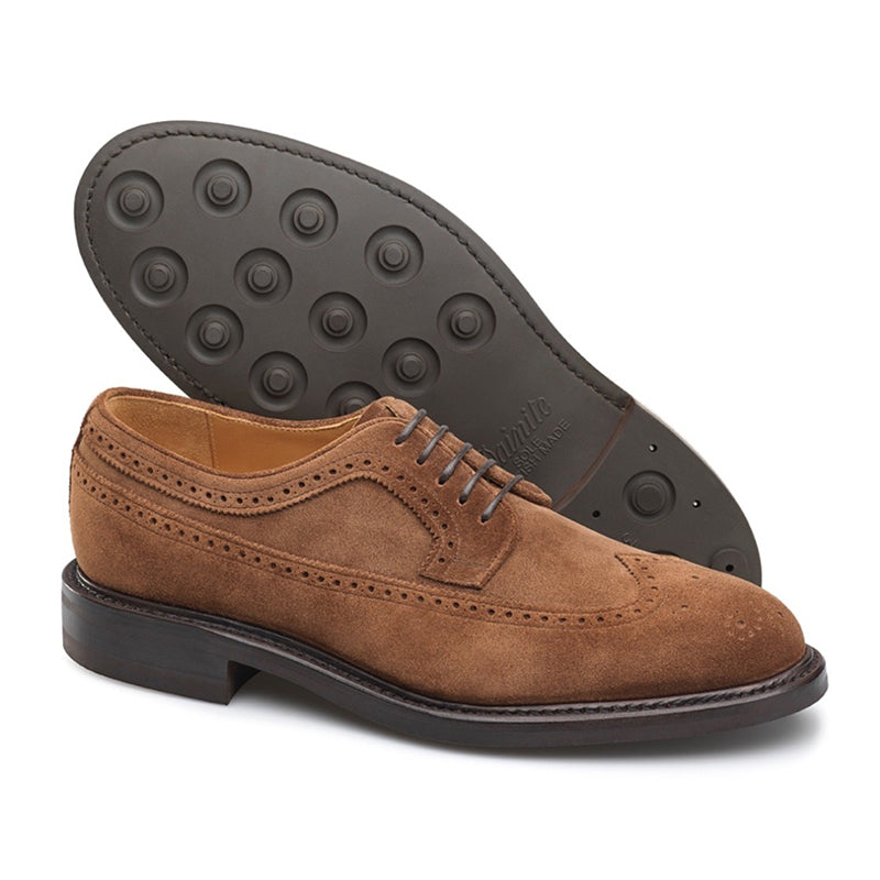 Carlos Santos Clay 1046 Suede Wingtip Shoes Velours