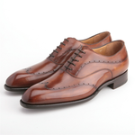 Carlos Santos Cruise Wingtip Brogue Oxfords Tan