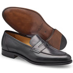Carlos Santos Elliot 9176 Penny Loafer Shoes Noir Shadow