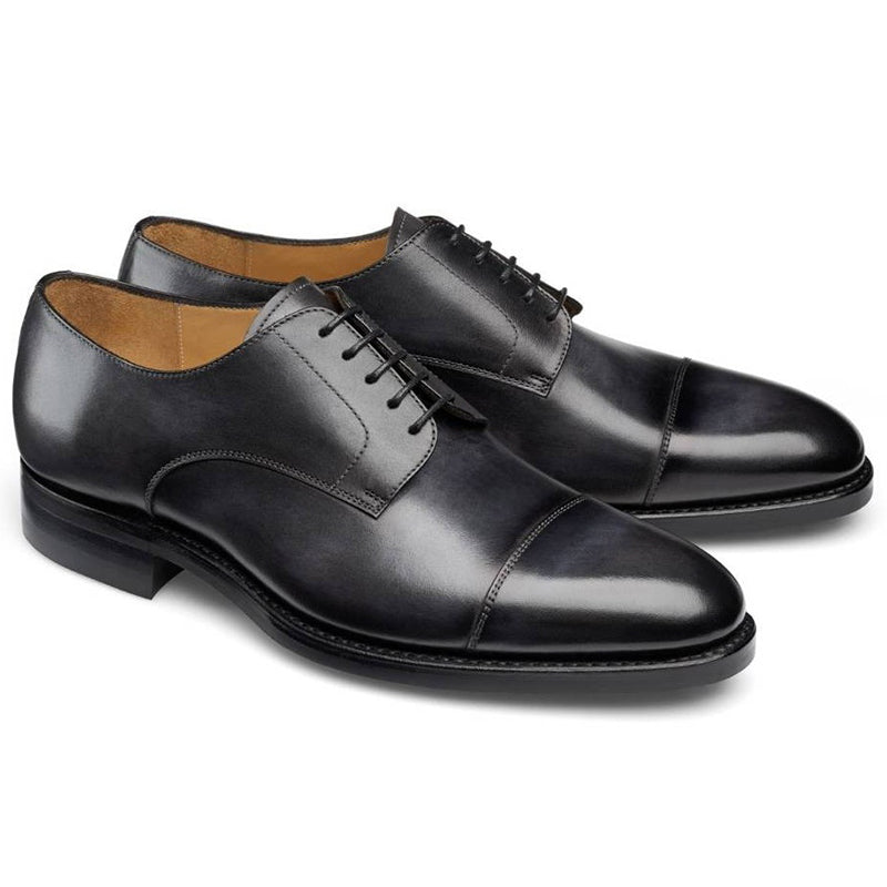 Carlos Santos Gary 9381 Cap Toe Shoes Noir Shadow