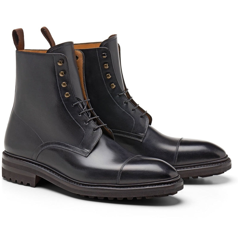 Carlos Santos Stallone 8866 Lace-up Boots Noir Shadow