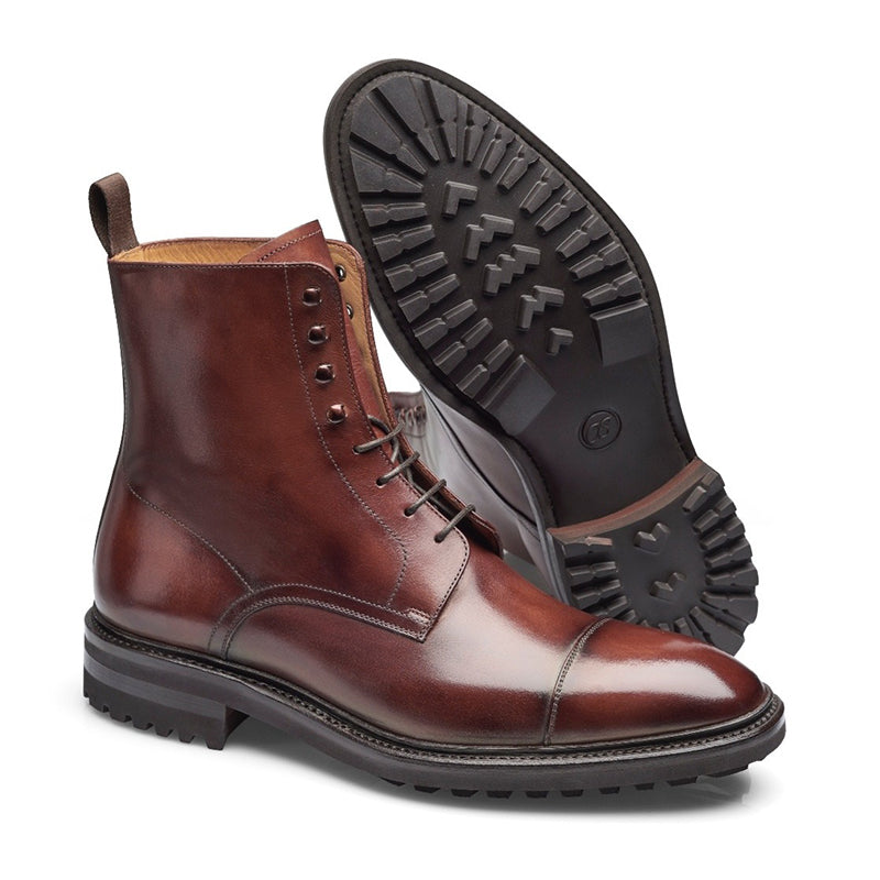 Carlos Santos Stallone 8866 Lace-up Boots Wine Shadow