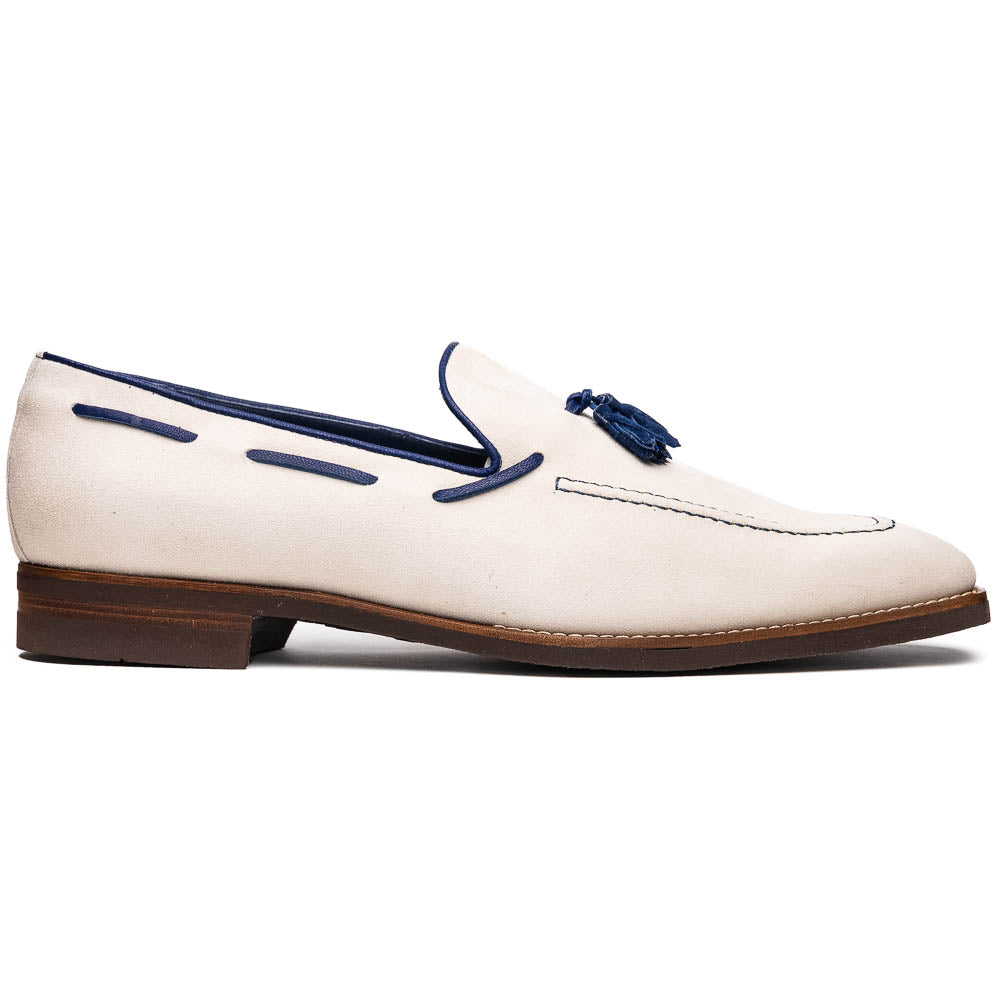 Zelli Carmen Sueded Italian Goatskin Tassel Loafers Sand