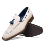 Zelli Carmen Sueded Italian Goatskin Tassel Loafers Sand (16-628-SND)