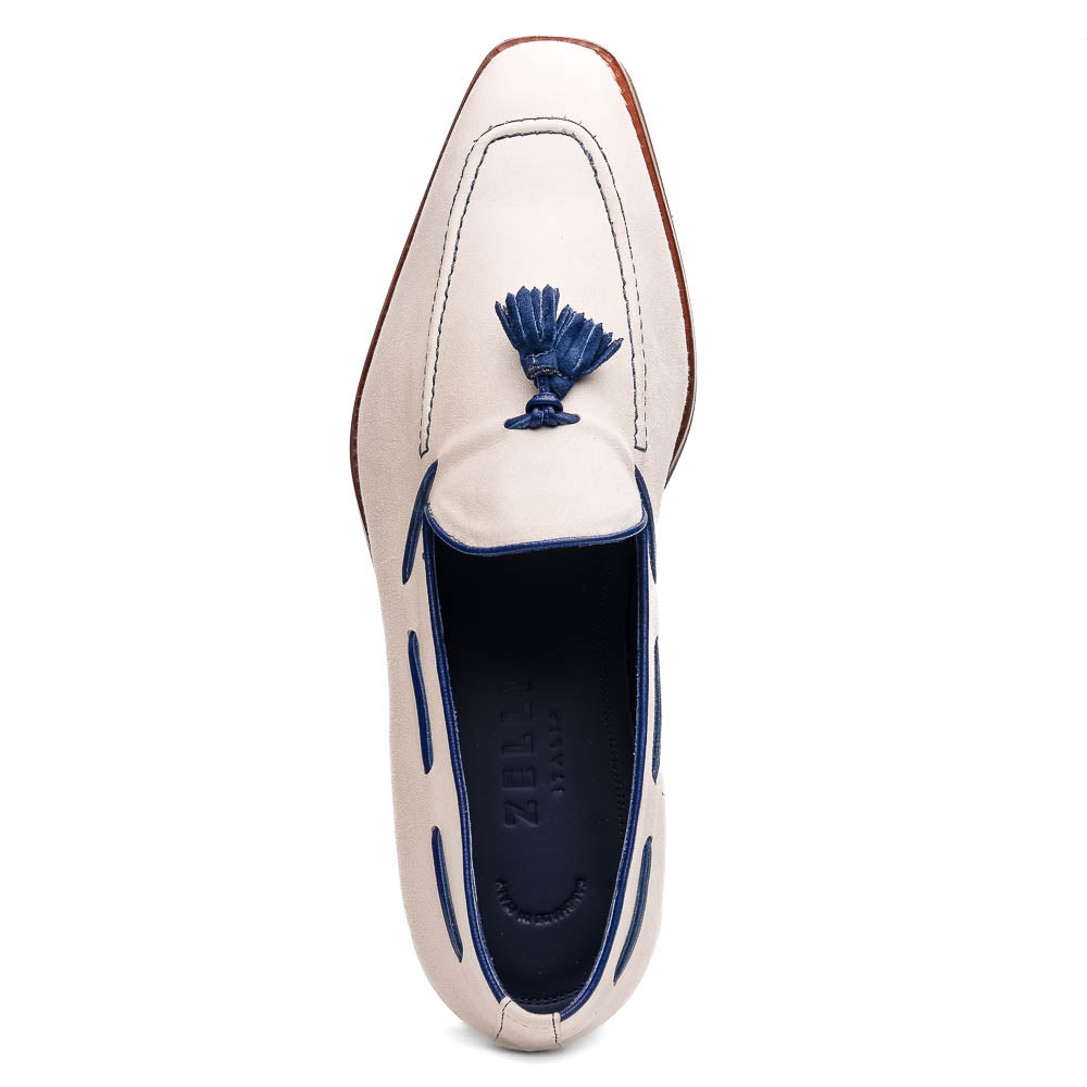 Zelli Carmen Sueded Italian Goatskin Tassel Loafers Sand (16-628-SND)