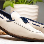 Zelli Carmen Sueded Italian Goatskin Tassel Loafers Sand (16-628-SND)