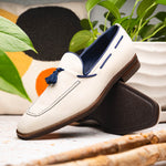 Zelli Carmen Sueded Italian Goatskin Tassel Loafers Sand (16-628-SND)