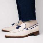 Zelli Carmen Sueded Italian Goatskin Tassel Loafers Sand (16-628-SND)