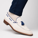 Zelli Carmen Sueded Italian Goatskin Tassel Loafers Sand (16-628-SND)