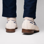 Zelli Carmen Sueded Italian Goatskin Tassel Loafers Sand (16-628-SND)