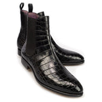 Carmina Alligator Chelsea Boots Black