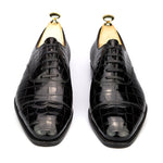 Carmina Alligator Oxfords 80212 Rain Black