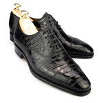 Carmina Alligator Oxfords 80212 Rain Black