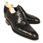 Carmina Alligator Oxfords 80386 Rain Black
