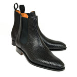 Carmina Braided Chelsea Boots 80306 Rain Black